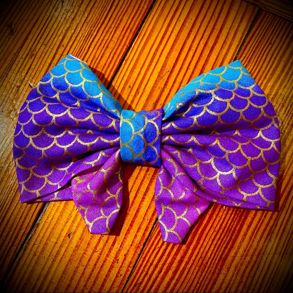Mermaid Girls handmade Hair Bow pastel colors